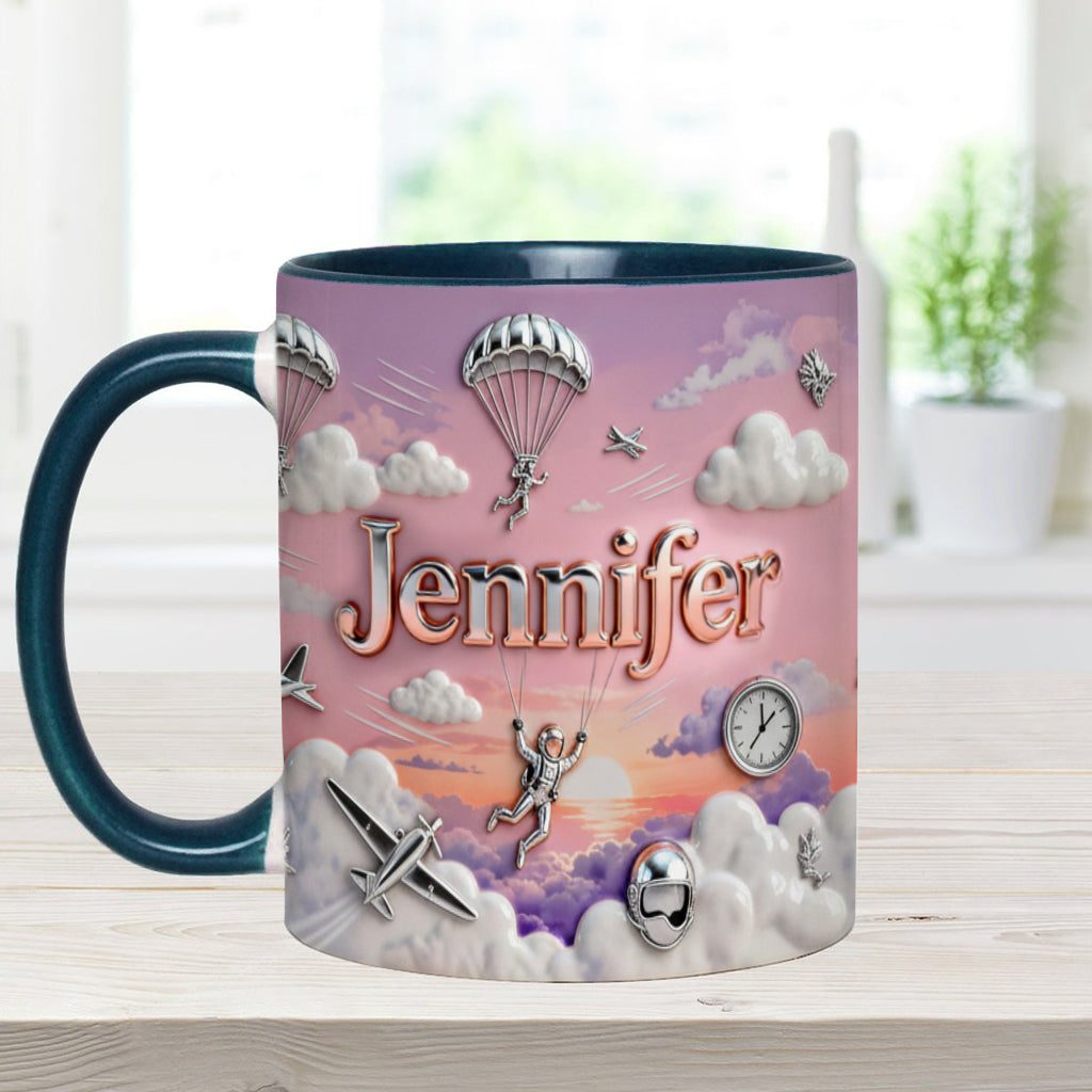Love SkyDiving - Personalized Skydiving Accent Mug & Coaster
