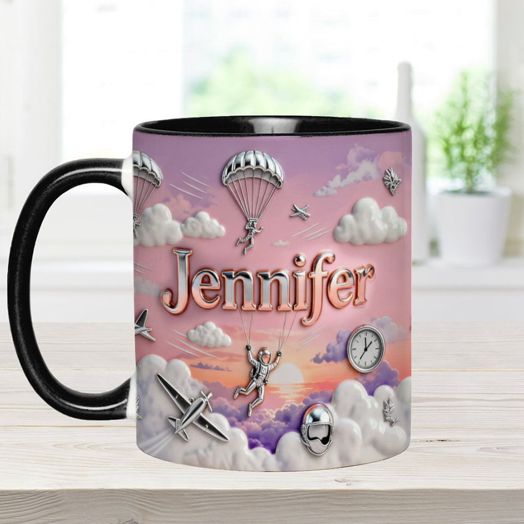 Love SkyDiving - Personalized Skydiving Accent Mug & Coaster