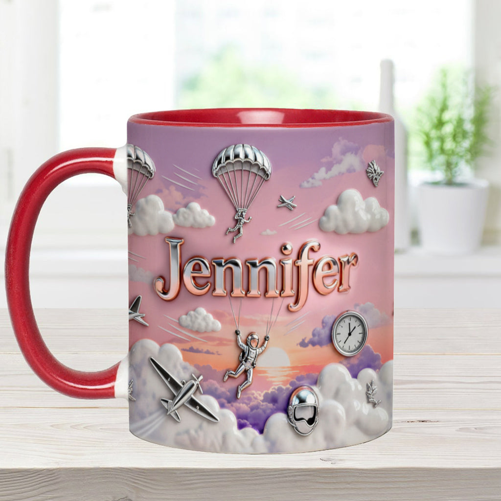 Love SkyDiving - Personalized Skydiving Accent Mug & Coaster