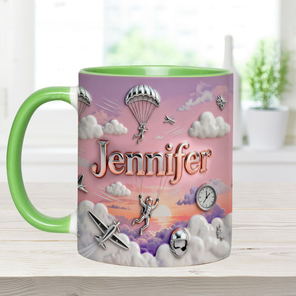 Love SkyDiving - Personalized Skydiving Accent Mug & Coaster