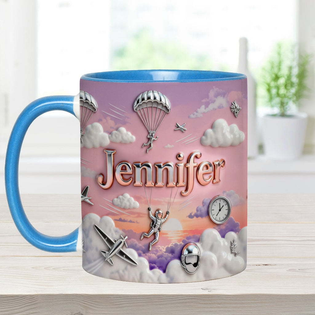 Love SkyDiving - Personalized Skydiving Accent Mug & Coaster