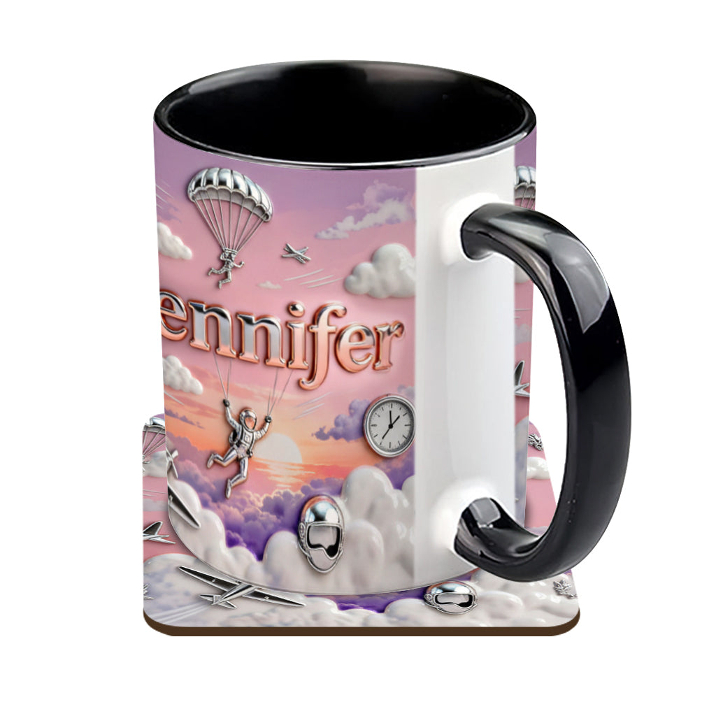 Love SkyDiving - Personalized Skydiving Accent Mug & Coaster