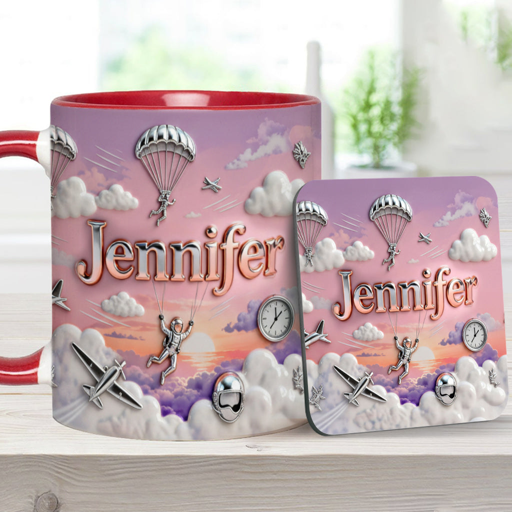 Love SkyDiving - Personalized Skydiving Accent Mug & Coaster