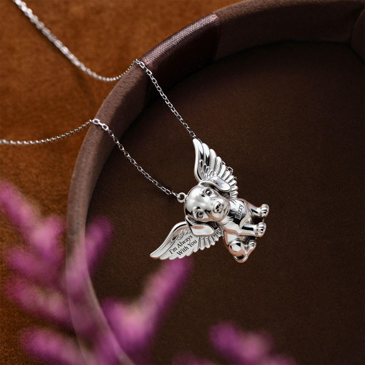 Love My Dog - Personalized Dog Shaped Acrylic Pendant Necklace