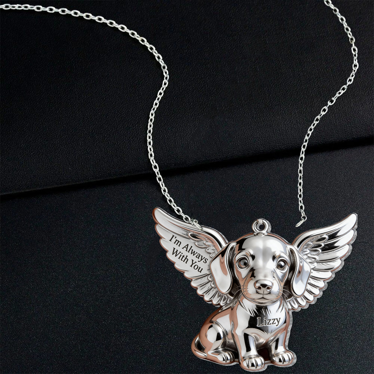 Love My Dog - Personalized Dog Shaped Acrylic Pendant Necklace