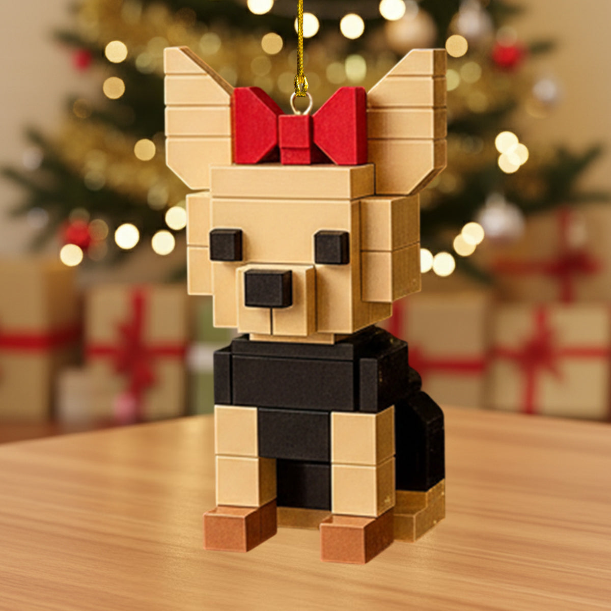 Gift For Dog Lover Building Block Style - Personalized Dog Custom Made Block Figure Ornament