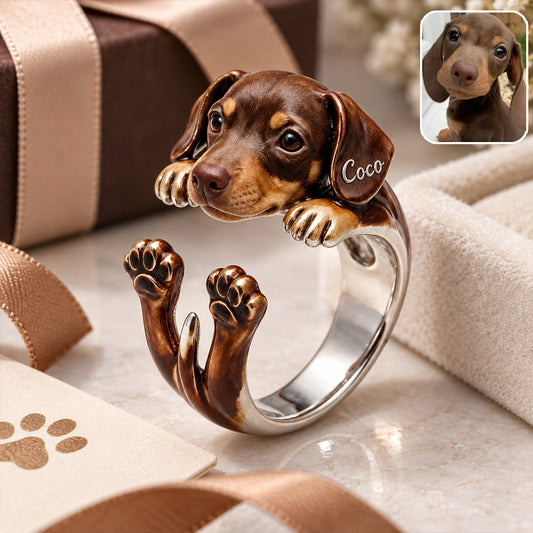Little Paws, Endless Love - Personalized Dog Adjustable Shaped Ring