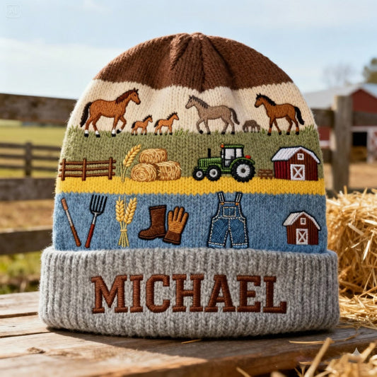 Farmer Beanie Hat - Personalized Farmer Beanie Hat