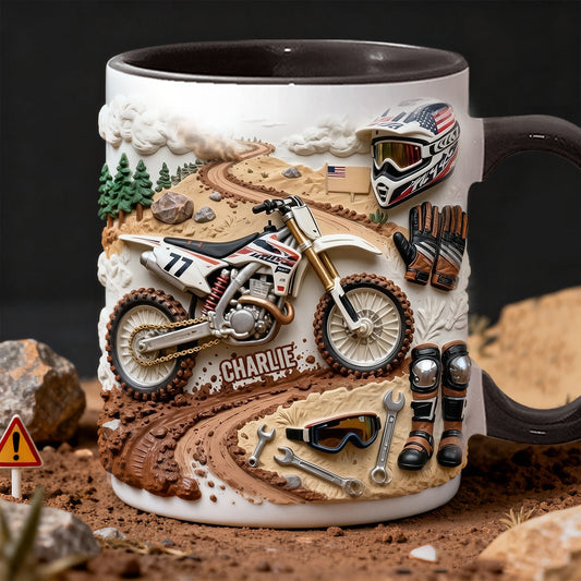 Cool Dirt Bike, Motocross - Personalized Dirt Bike Accent Mug & Coaster