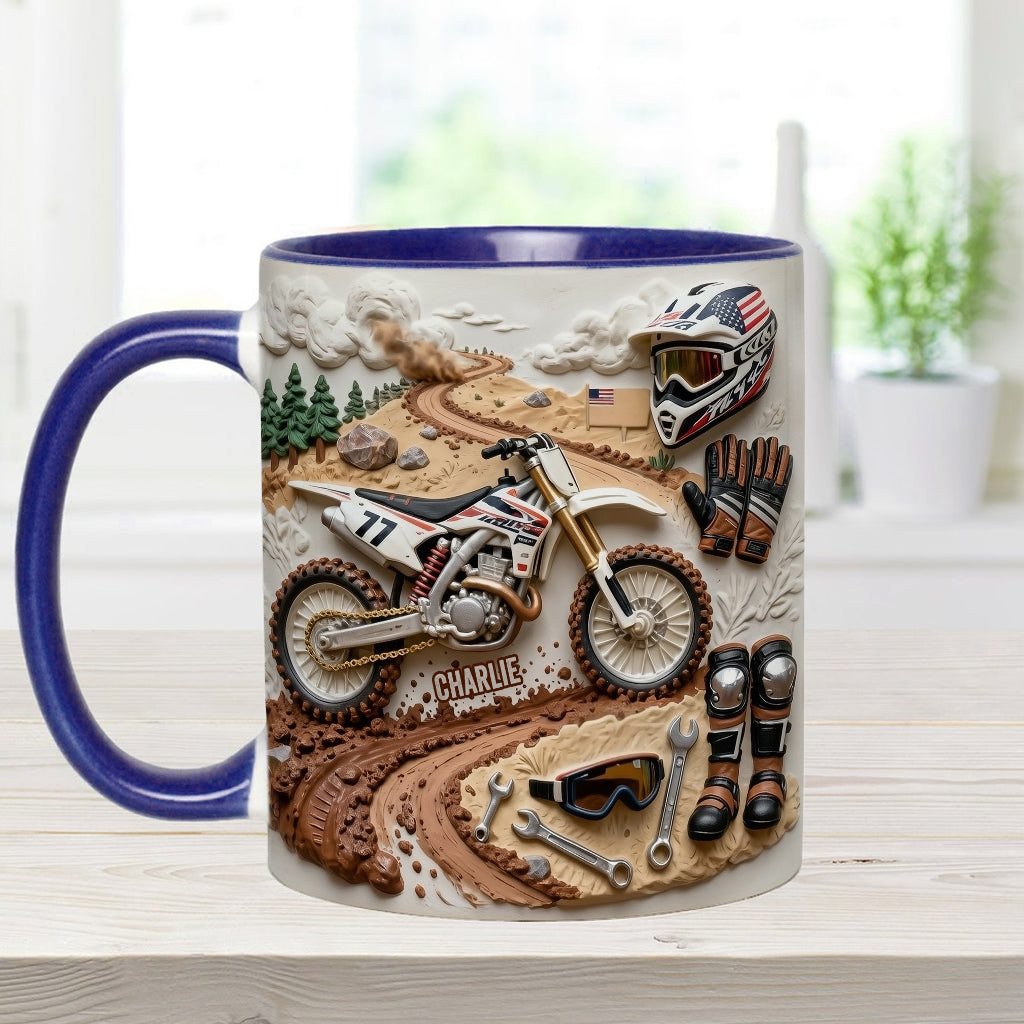 Cool Dirt Bike, Motocross - Personalized Dirt Bike Accent Mug & Coaster