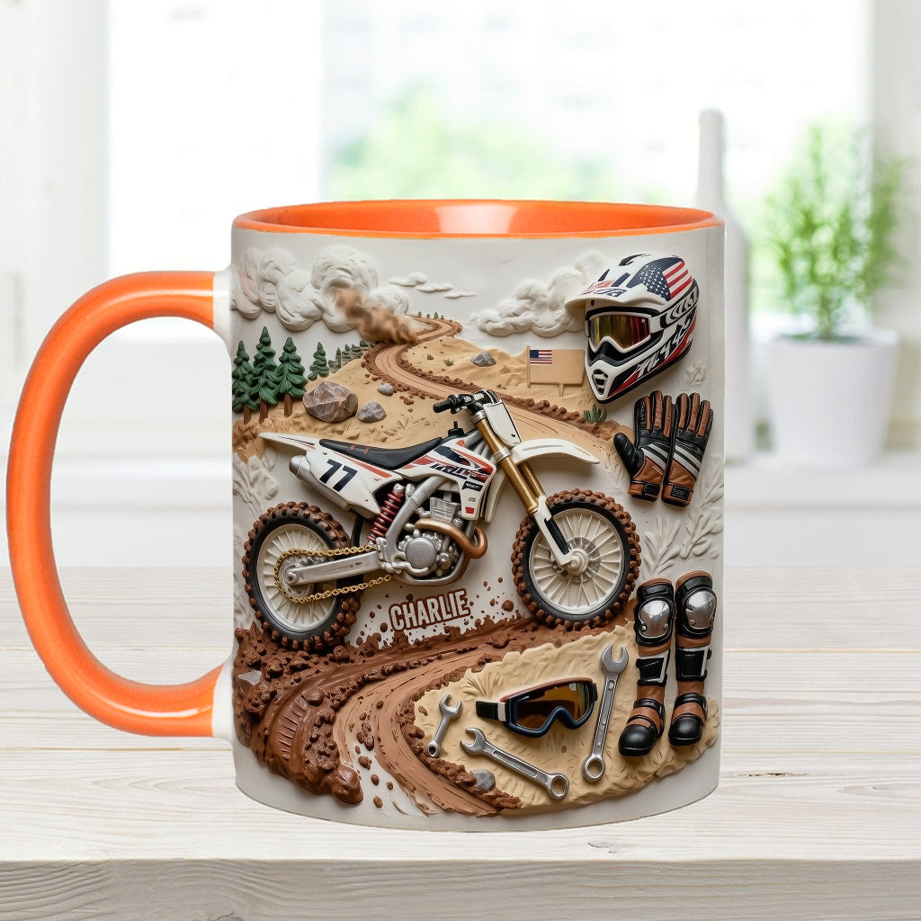 Cool Dirt Bike, Motocross - Personalized Dirt Bike Accent Mug & Coaster