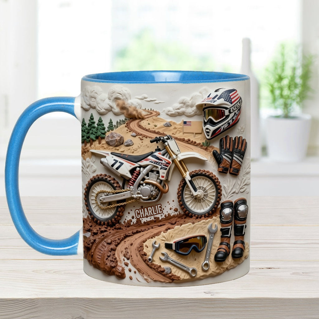 Cool Dirt Bike, Motocross - Personalized Dirt Bike Accent Mug & Coaster