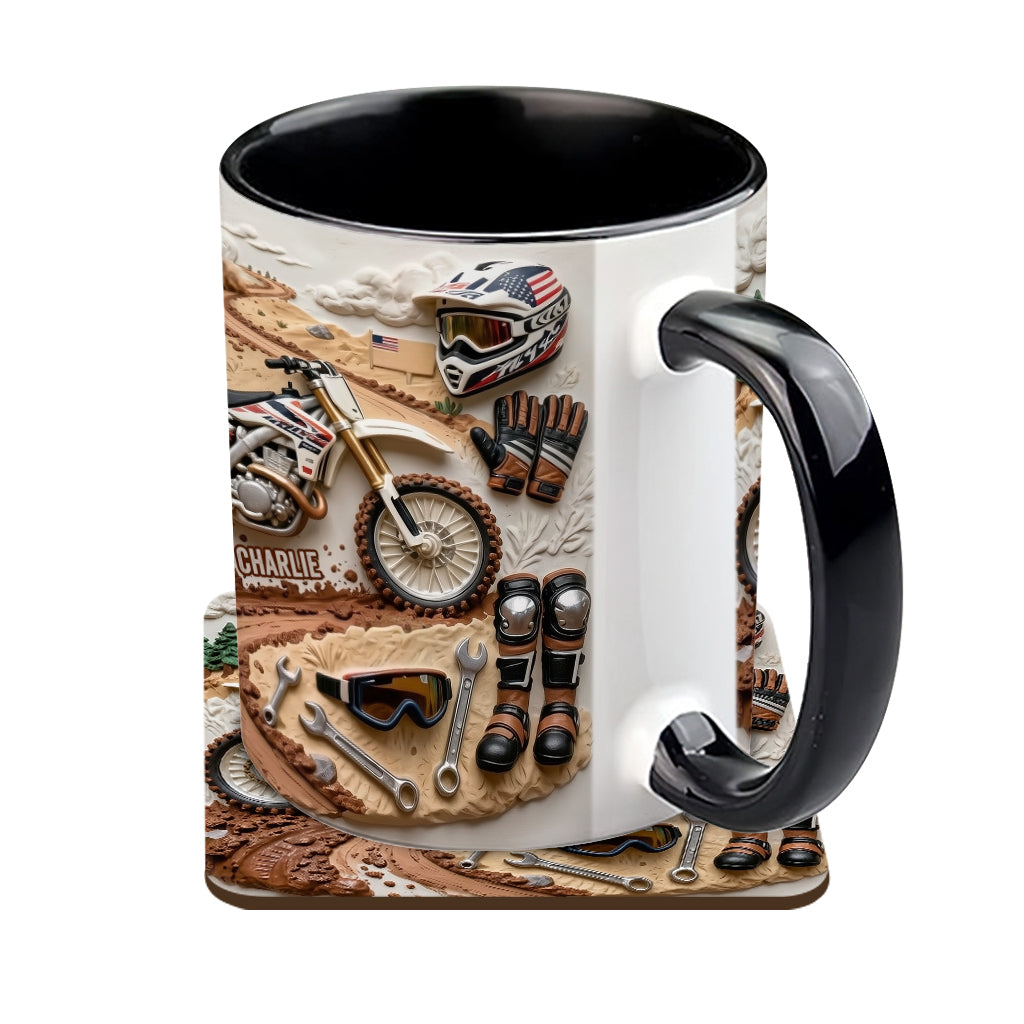 Cool Dirt Bike, Motocross - Personalized Dirt Bike Accent Mug & Coaster