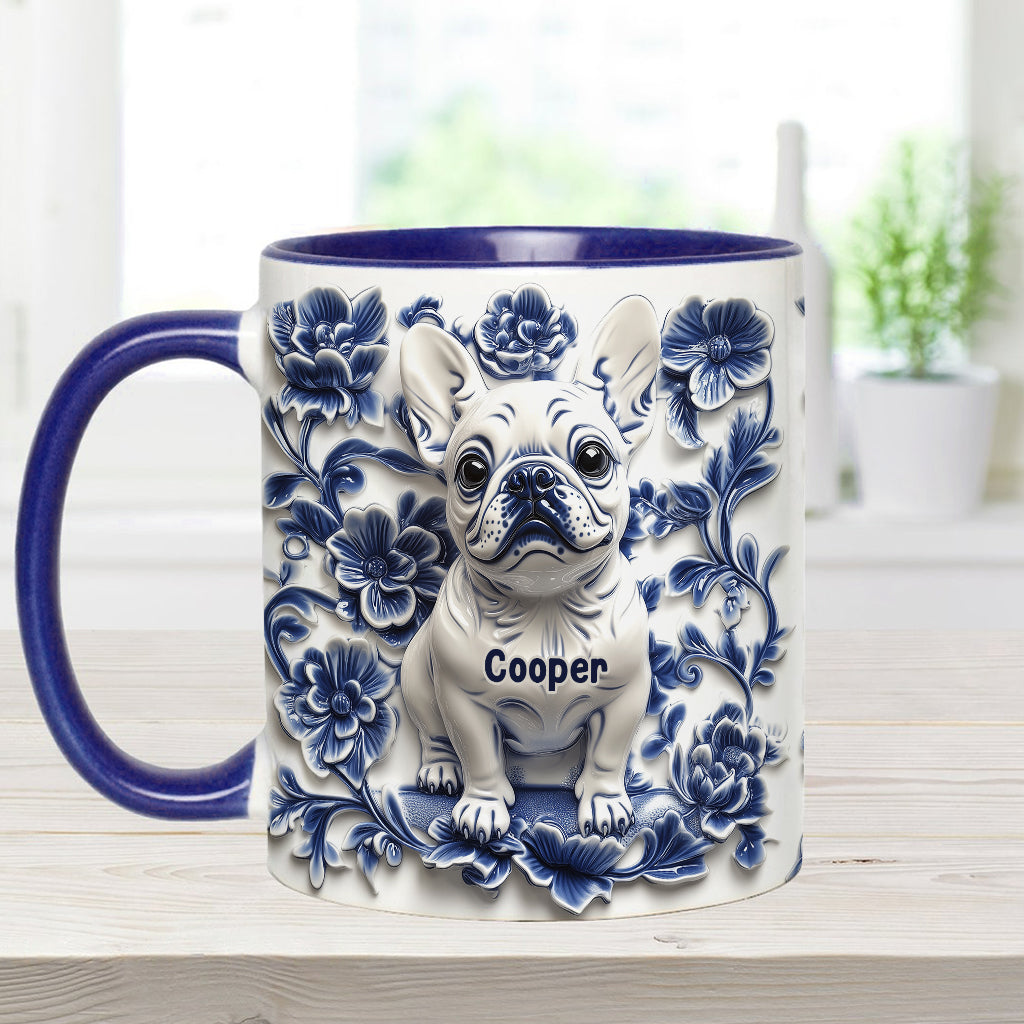 Cute French Bulldog Frenchie - Personalized Dog Accent Mug