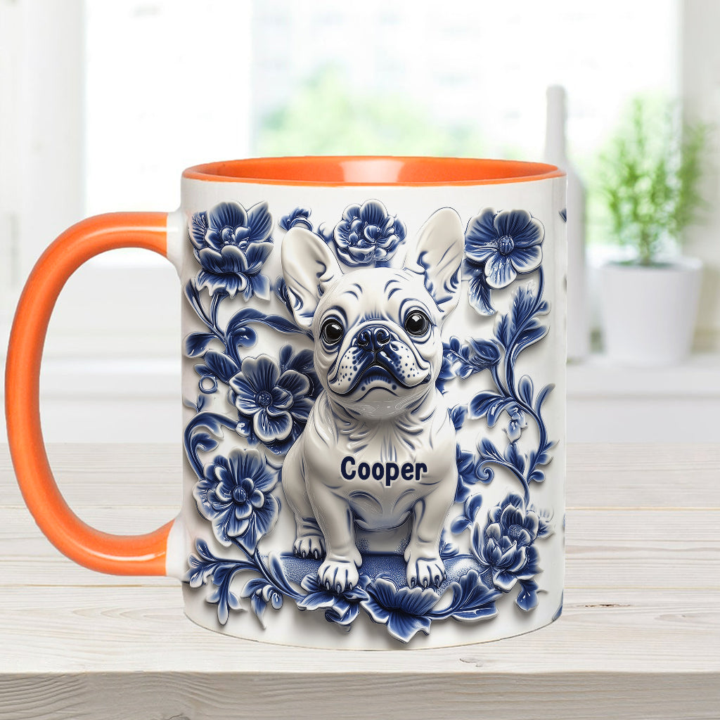 Cute French Bulldog Frenchie - Personalized Dog Accent Mug