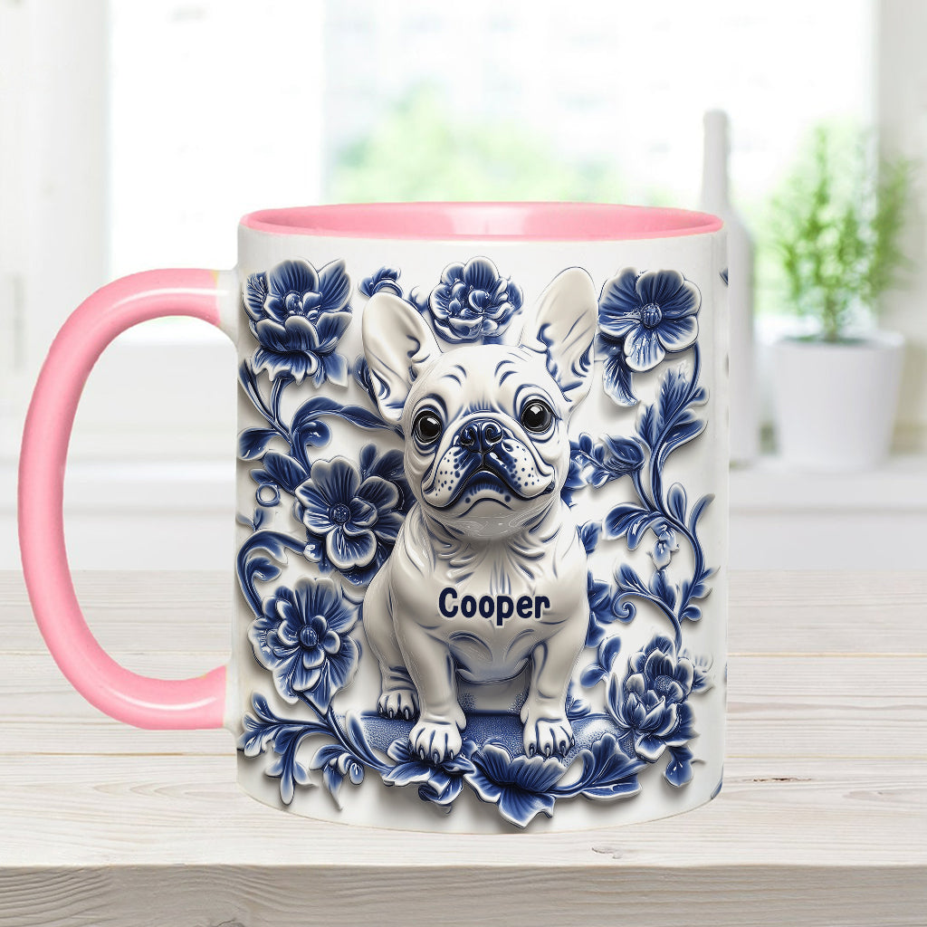 Cute French Bulldog Frenchie - Personalized Dog Accent Mug