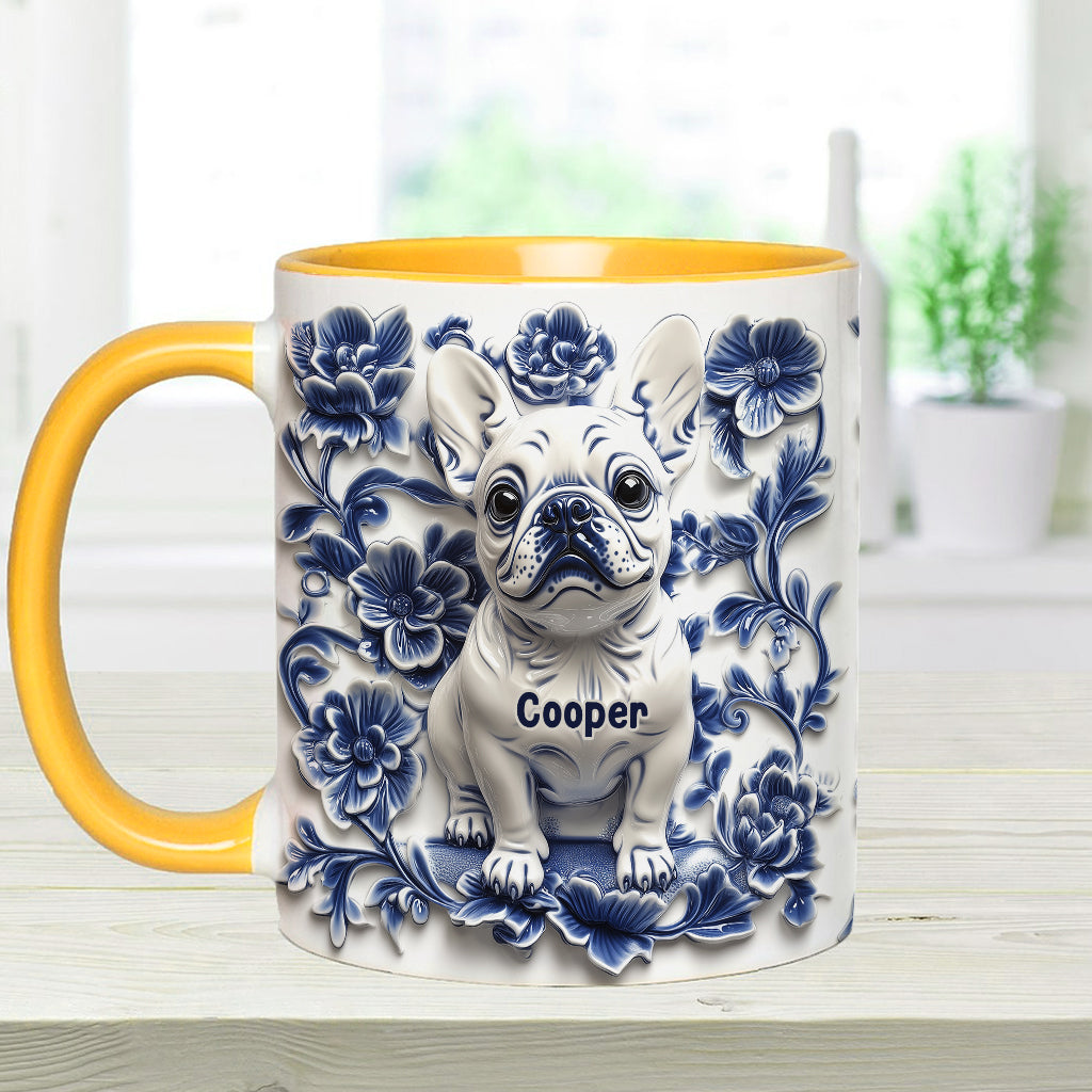 Cute French Bulldog Frenchie - Personalized Dog Accent Mug