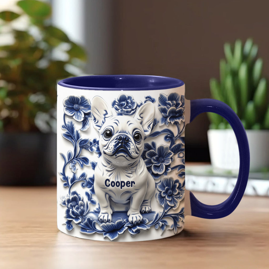 Cute French Bulldog Frenchie - Personalized Dog Accent Mug