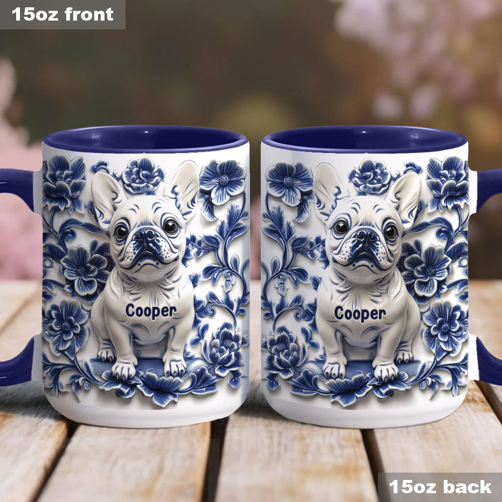 Cute French Bulldog Frenchie - Personalized Dog Accent Mug