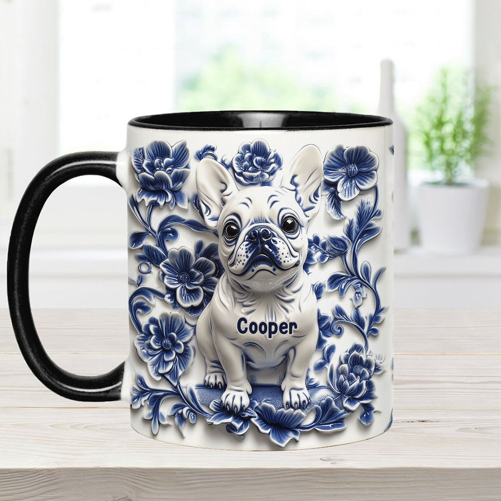 Cute French Bulldog Frenchie - Personalized Dog Accent Mug