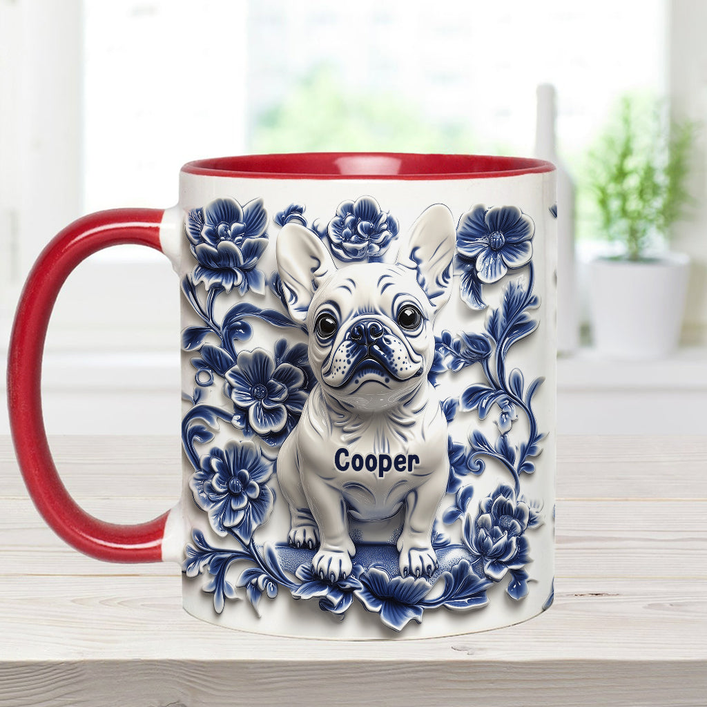 Cute French Bulldog Frenchie - Personalized Dog Accent Mug