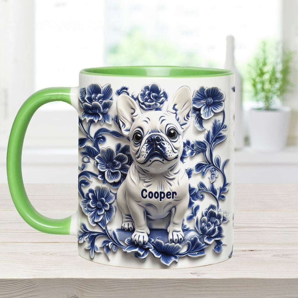 Cute French Bulldog Frenchie - Personalized Dog Accent Mug