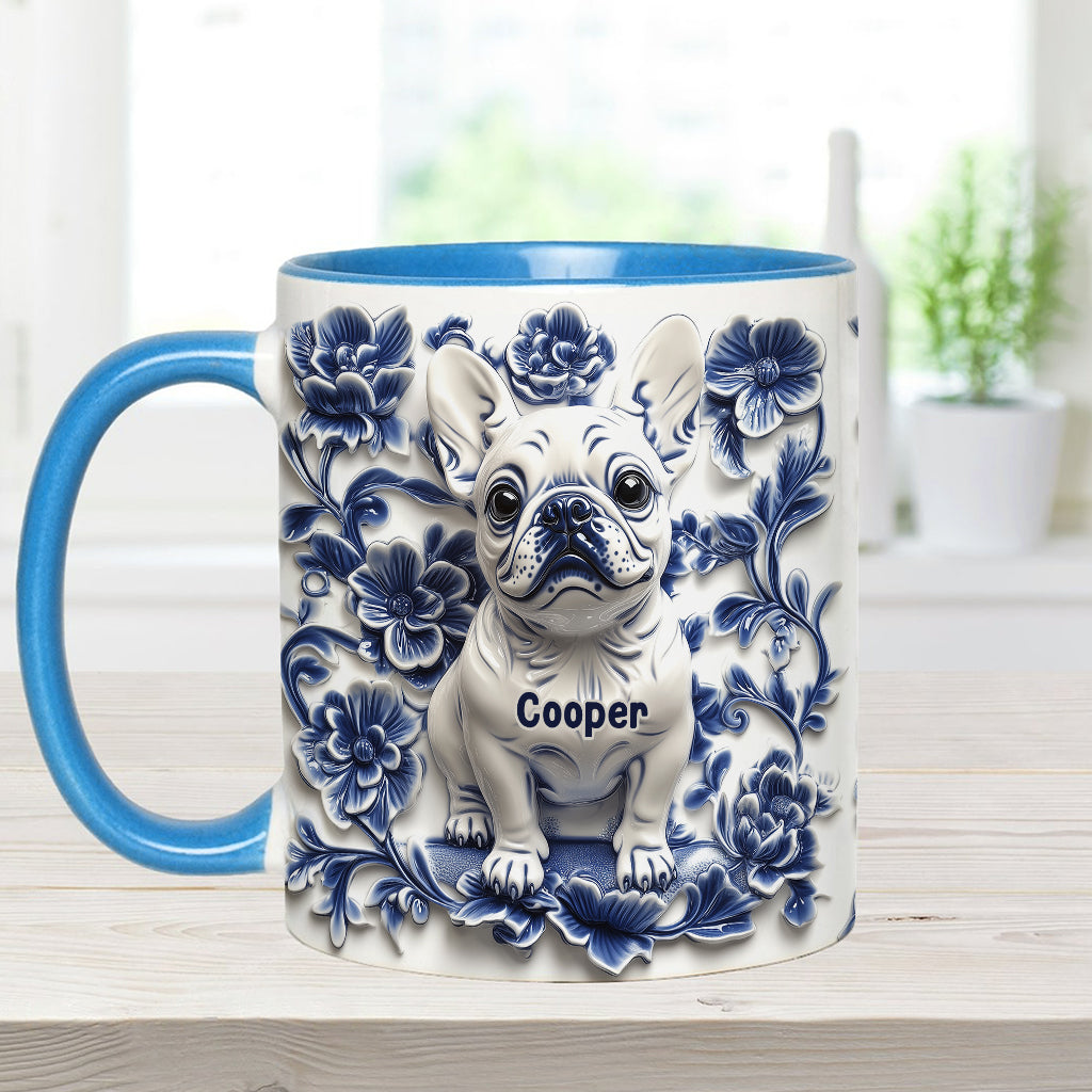 Cute French Bulldog Frenchie - Personalized Dog Accent Mug
