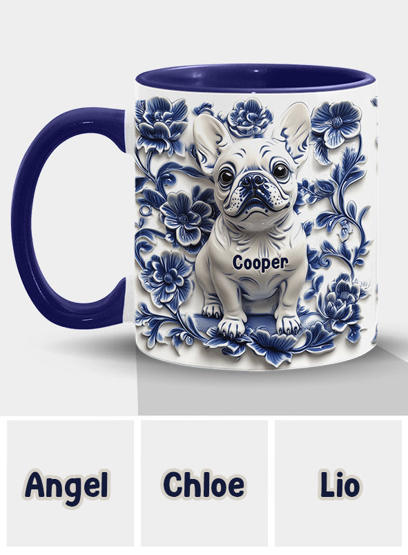 Cute French Bulldog Frenchie - Personalized Dog Accent Mug