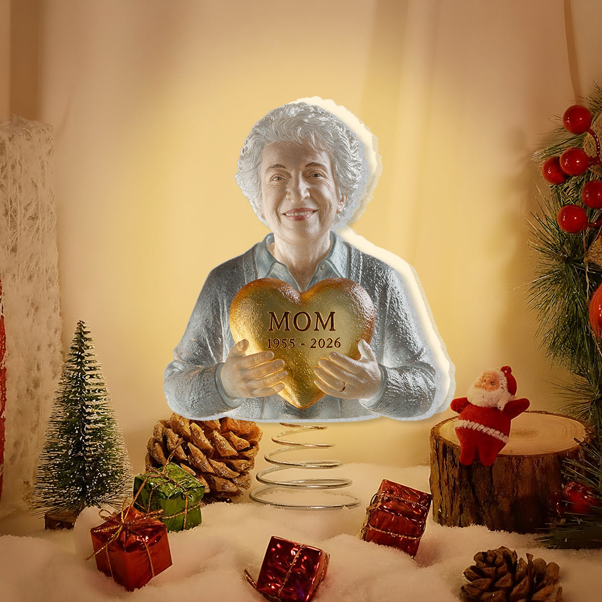 Rest In Peace - Personalized Memorial LED Light Tree Topper