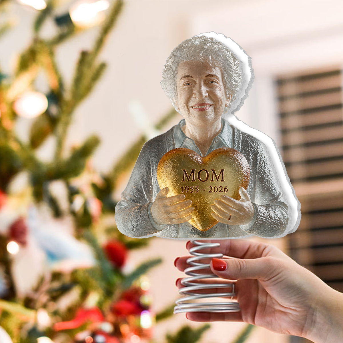 Rest In Peace - Personalized Memorial LED Light Tree Topper