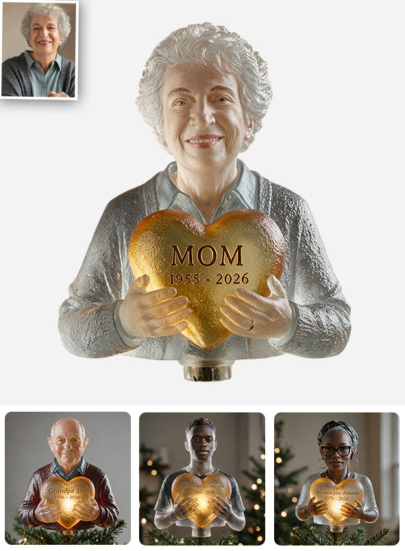 Rest In Peace - Personalized Memorial LED Light Tree Topper