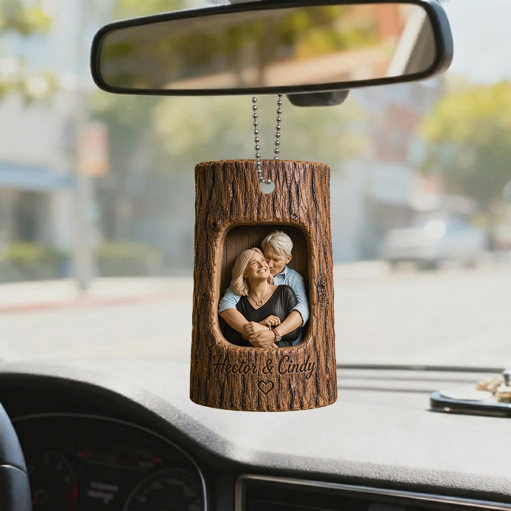 Any Photo Tree Trunk Couple Gift - Personalized Couple Premium 3D Ornament