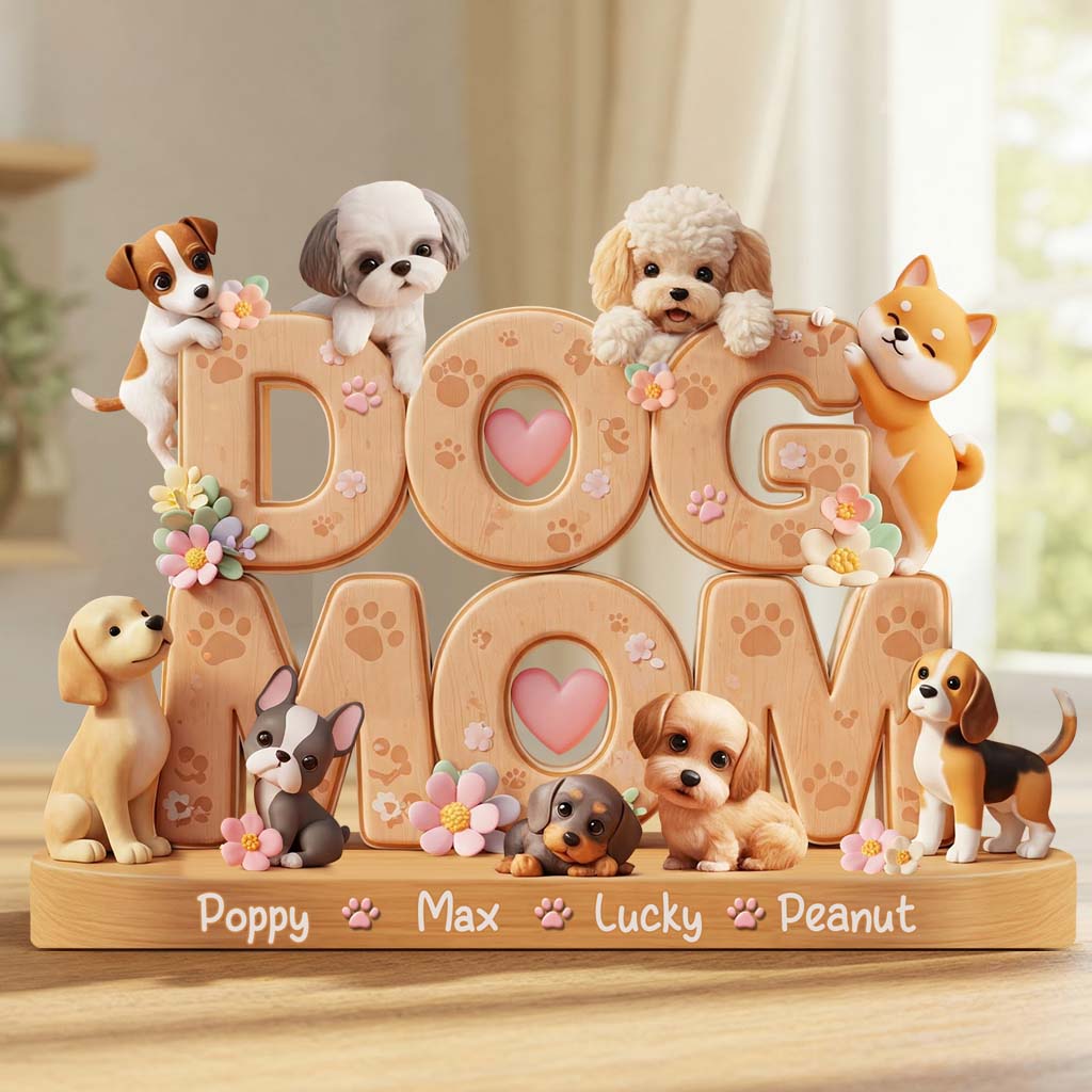 Dog Mom - Personalized Dog Custom Shaped Acrylic Plaque