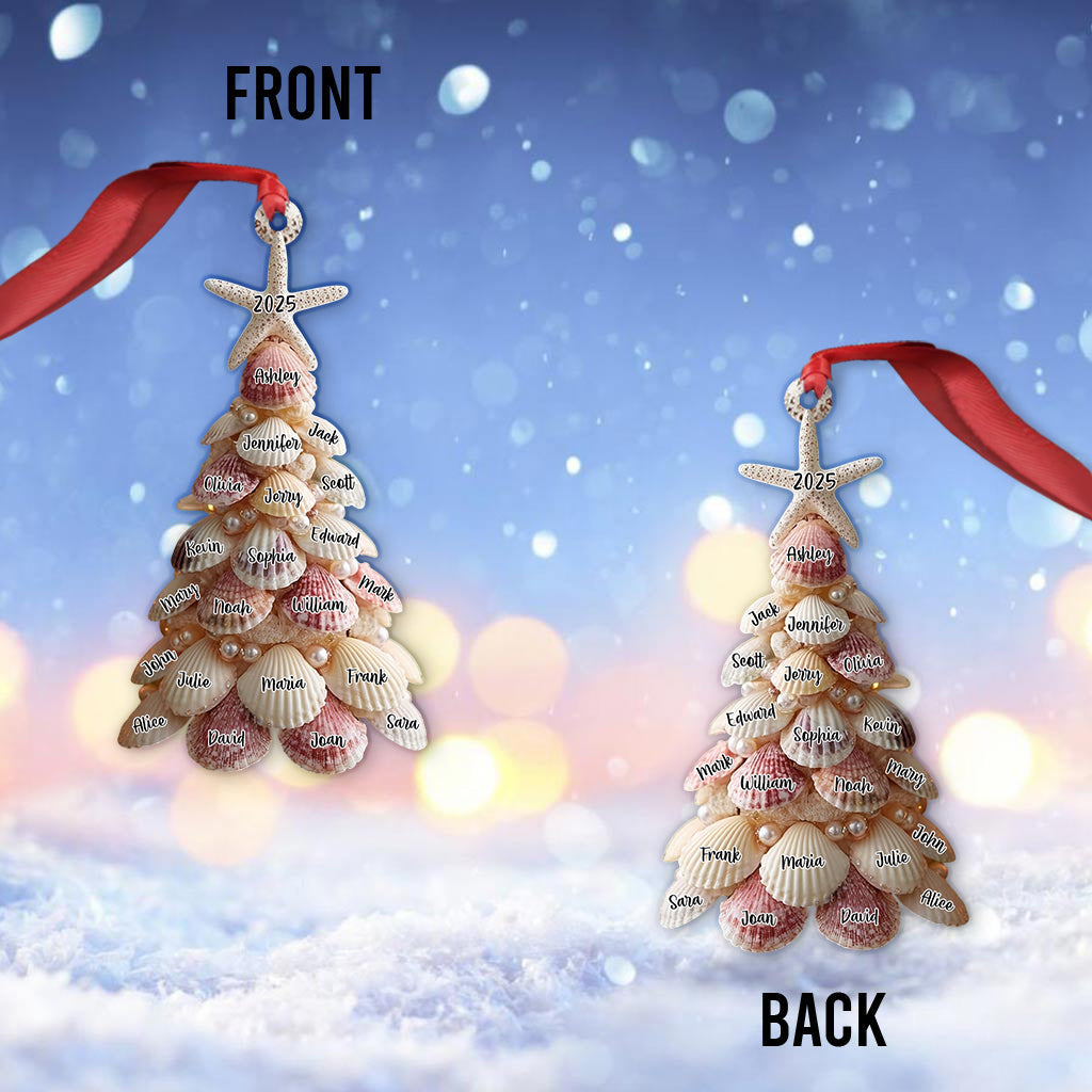 Seashell Christmas Tree - Personalized Family Ornament
