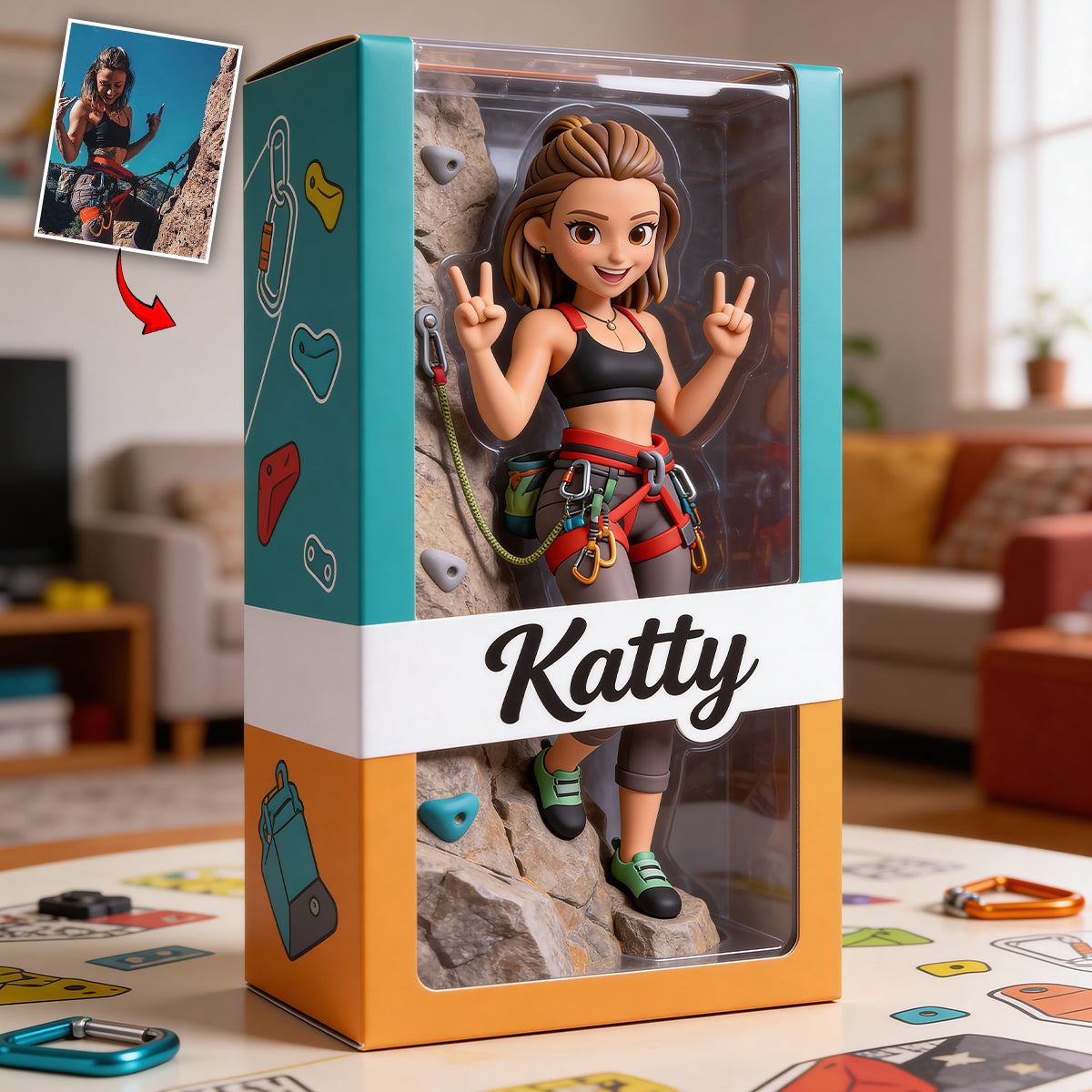 Custom Any Photo - I'd Rather Be Rock Climbing - Personalized Rock Climbing Custom Shaped Acrylic Plaque