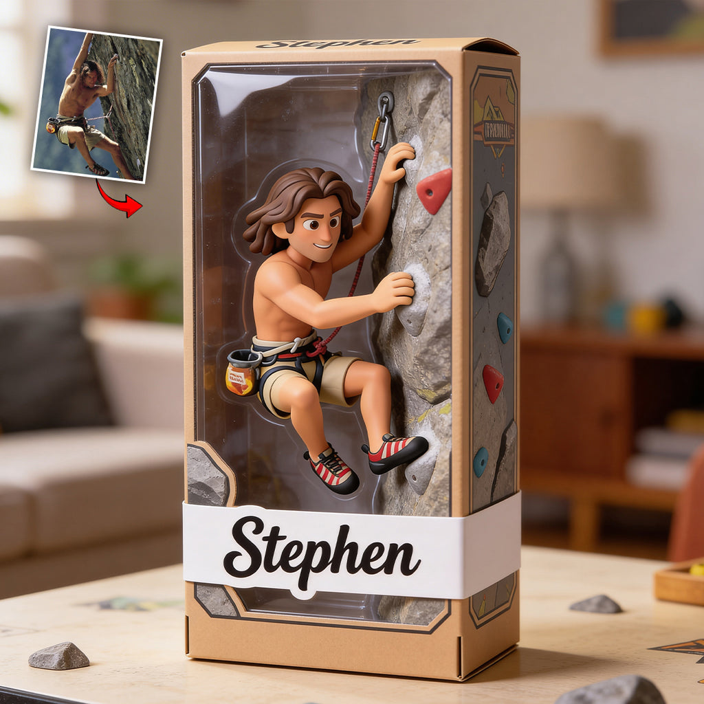 Custom Any Photo - I'd Rather Be Rock Climbing - Personalized Rock Climbing Custom Shaped Acrylic Plaque