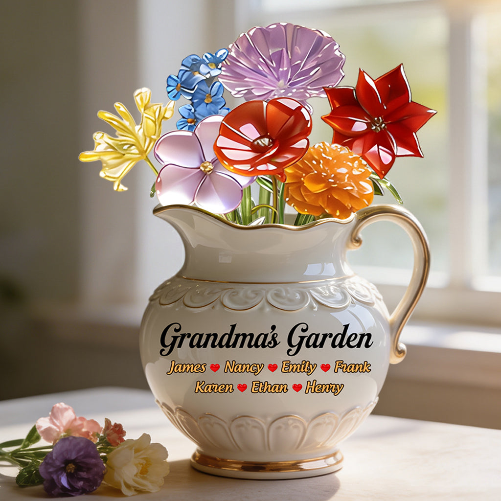 Grandma's Garden - Personalized Grandma Custom Shaped Acrylic Plaque