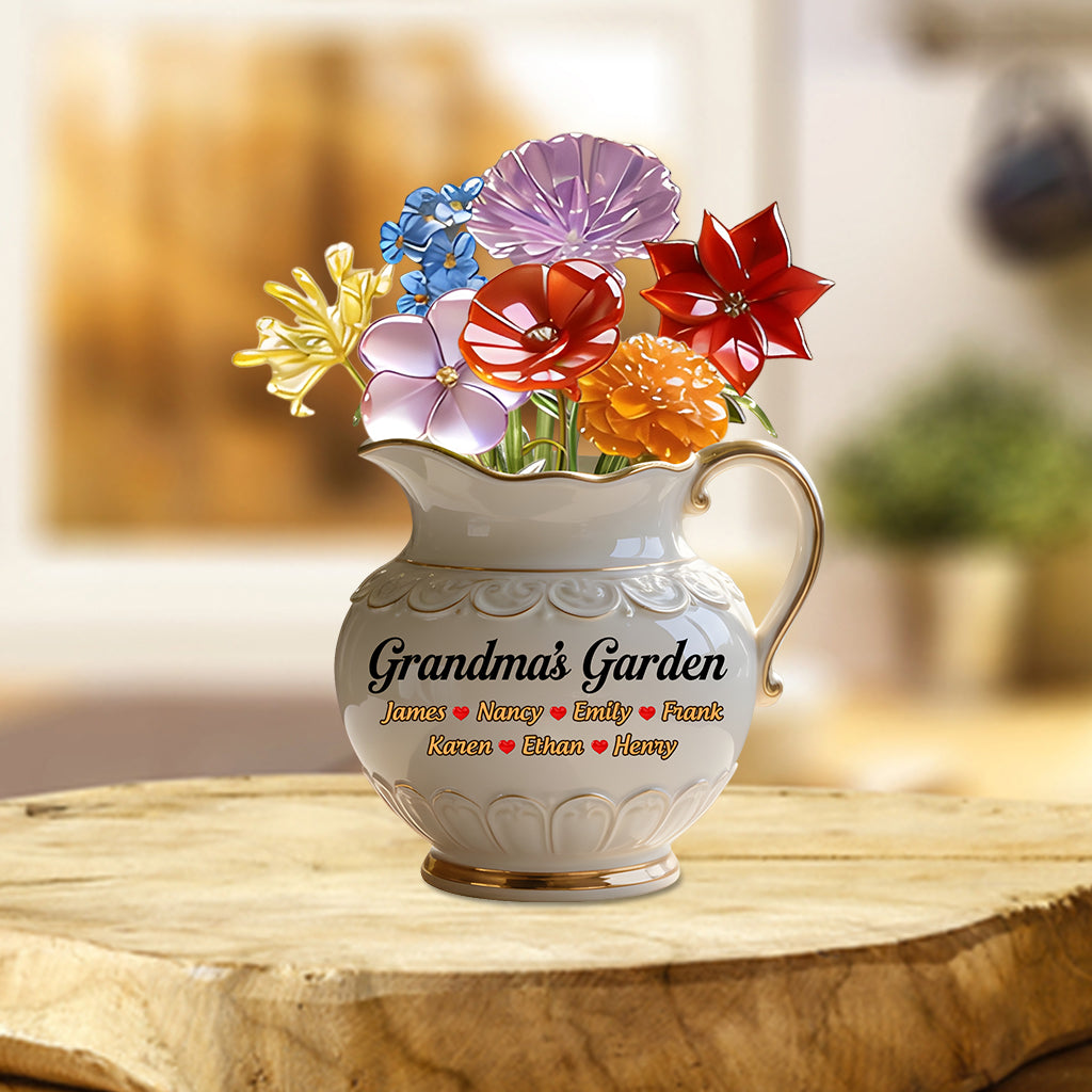 Grandma's Garden - Personalized Grandma Custom Shaped Acrylic Plaque