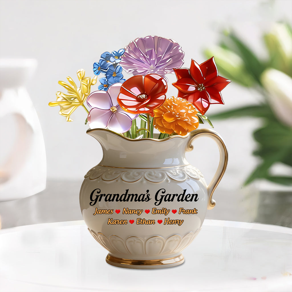 Grandma's Garden - Personalized Grandma Custom Shaped Acrylic Plaque