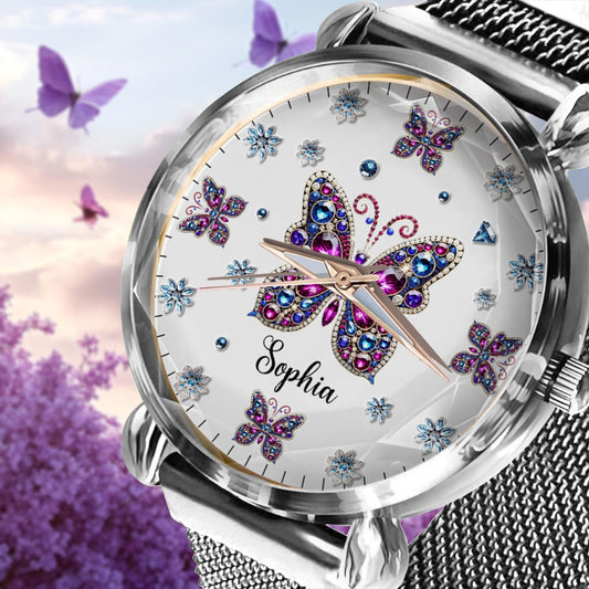 Beautiful Butterfly - Personalized Butterfly Women Hand Watch