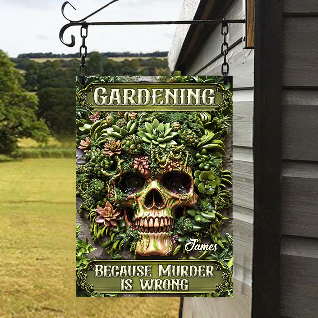 Gift For Gardeners - Personalized Gardening Rectangle Metal Sign