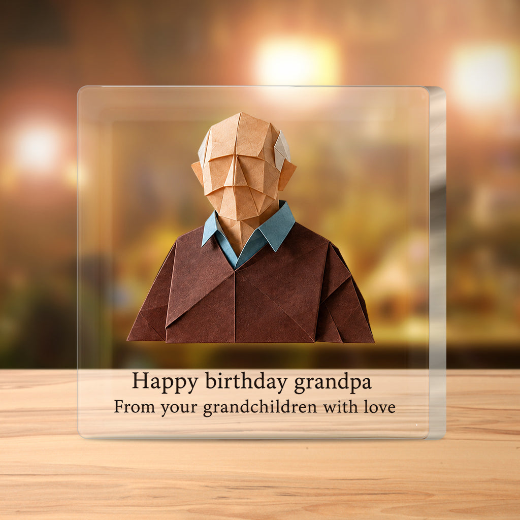 Birthday Gift Origami - Personalized Birthday Custom Shaped Acrylic Plaque