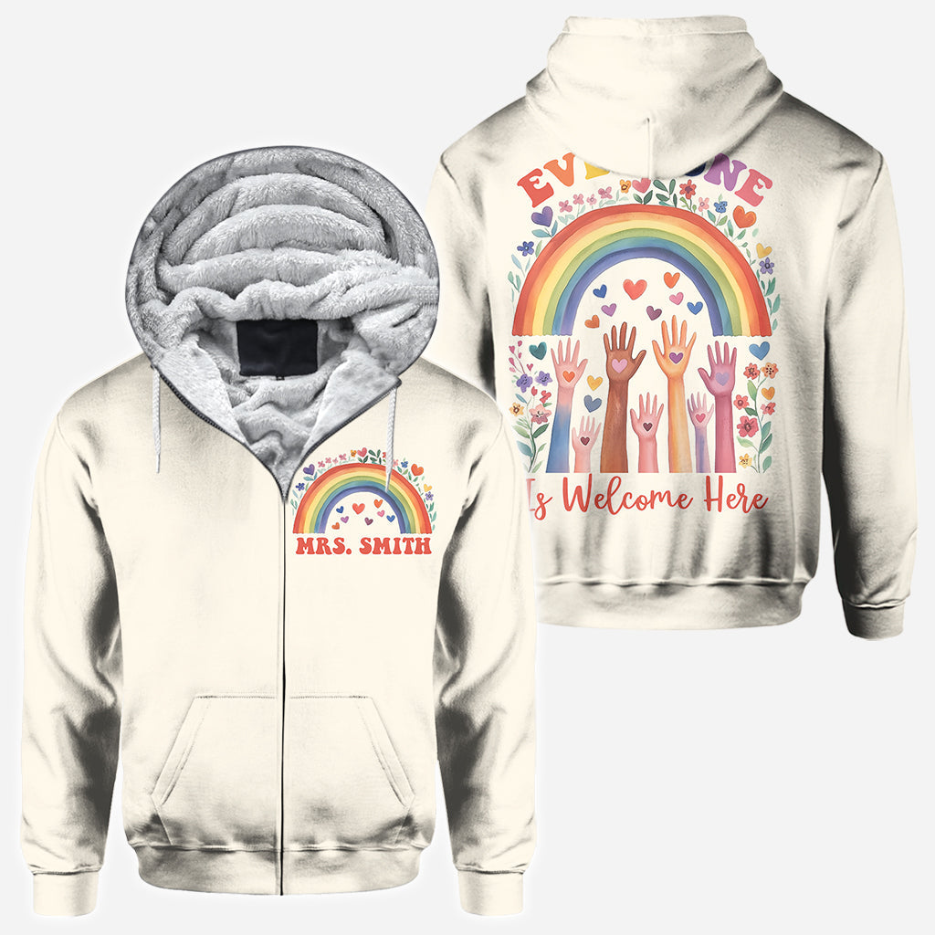 Everyone Is Welcome Here - Personalized Teacher All Over Shirt