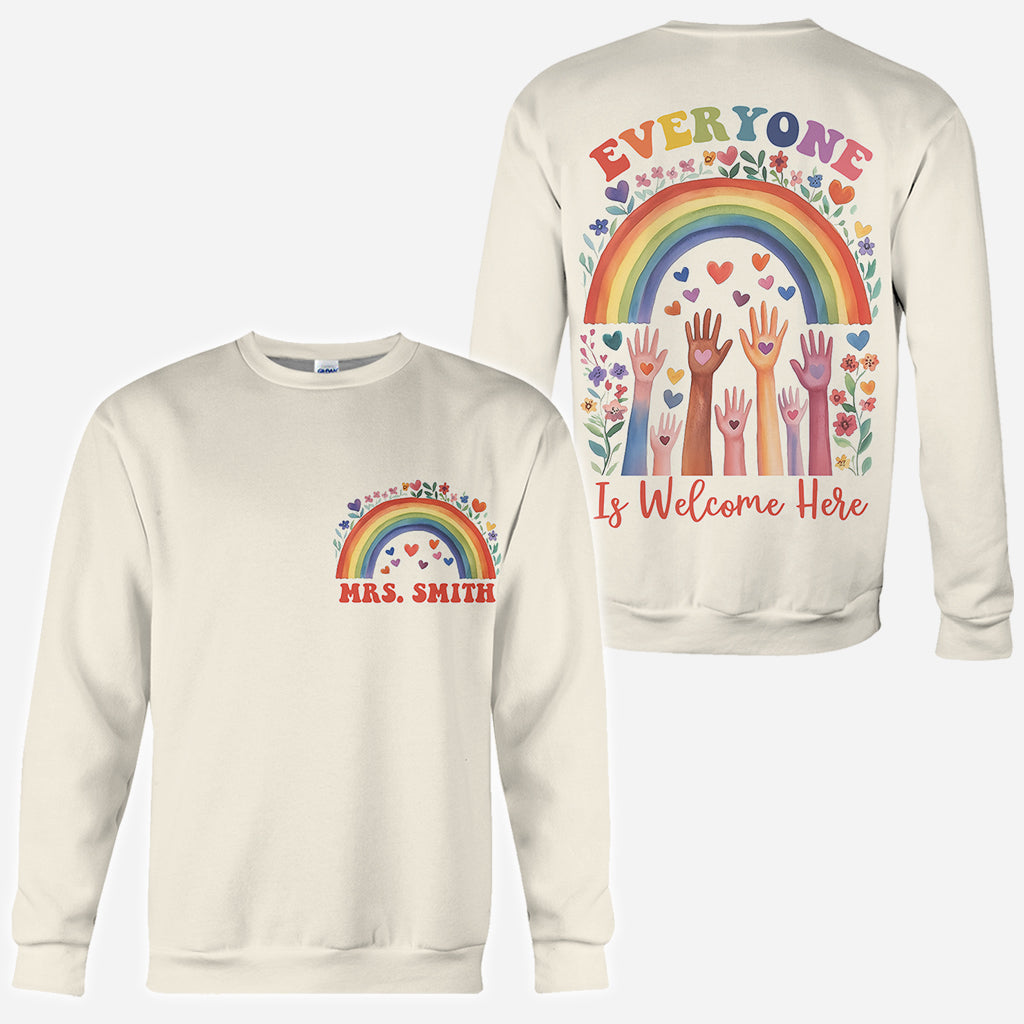 Everyone Is Welcome Here - Personalized Teacher All Over Shirt