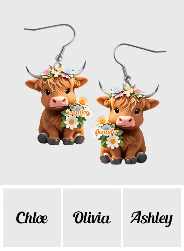 Just A Girl Who Loves Highland Cows - Personalized Highland Cow Earrings