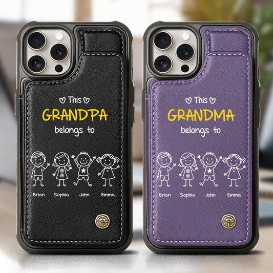 This Grandpa Dad Belongs To - Personalized Grandpa Wallet Phone Case