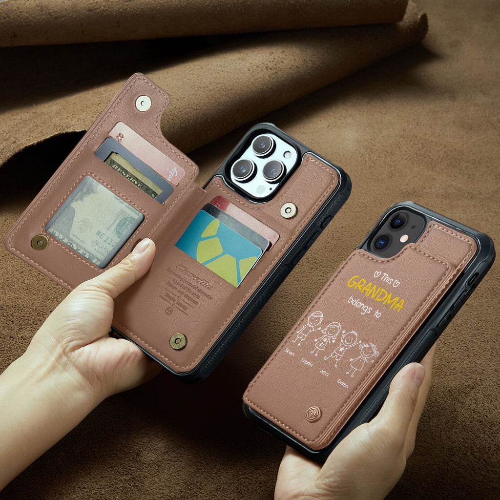 This Grandpa Dad Belongs To - Personalized Grandpa Wallet Phone Case