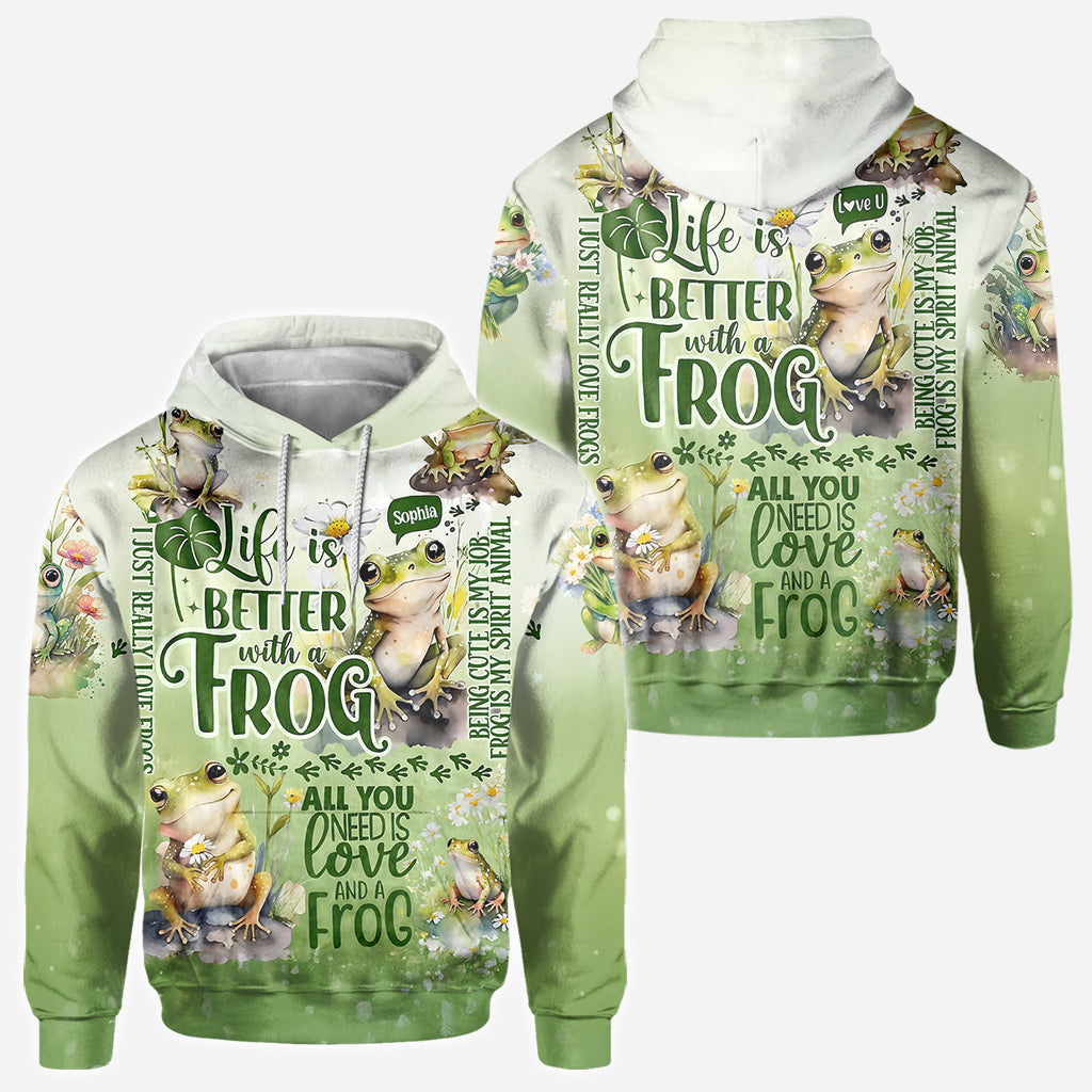 Life Is Better With Frogs - Personalized Frog All Over Shirt