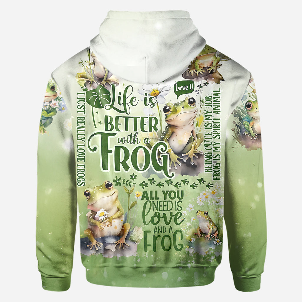 Life Is Better With Frogs - Personalized Frog All Over Shirt