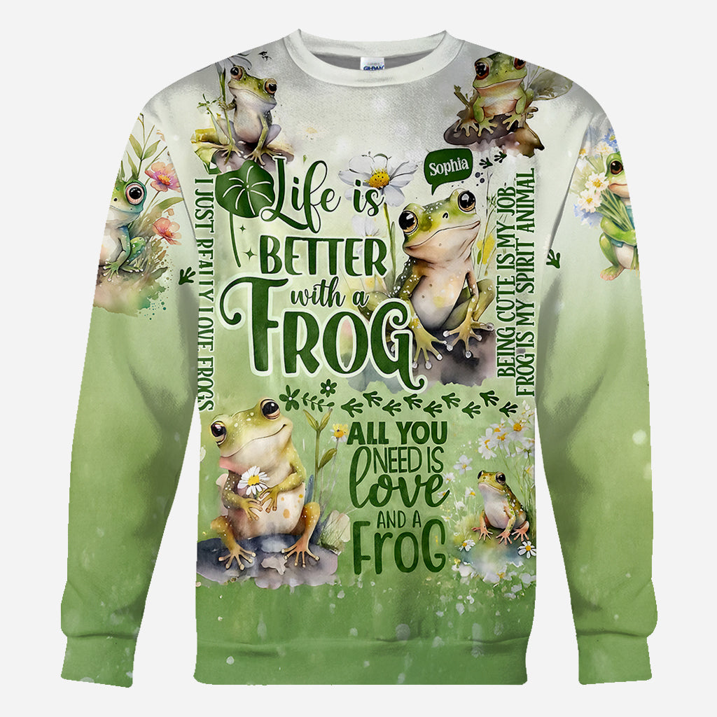 Life Is Better With Frogs - Personalized Frog All Over Shirt